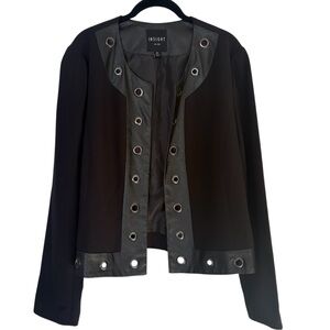 Insight New York Women's open front grommet detail blazer black size 16 NWT